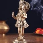 Pure Brass Standing Hanuman Ji Idol | 8.2" x 3.5" x 3" (20.8 x 8.9 x 7.6 cm) | Premium Temple Grade Art | Divine Protection Murti | Sacred Collection